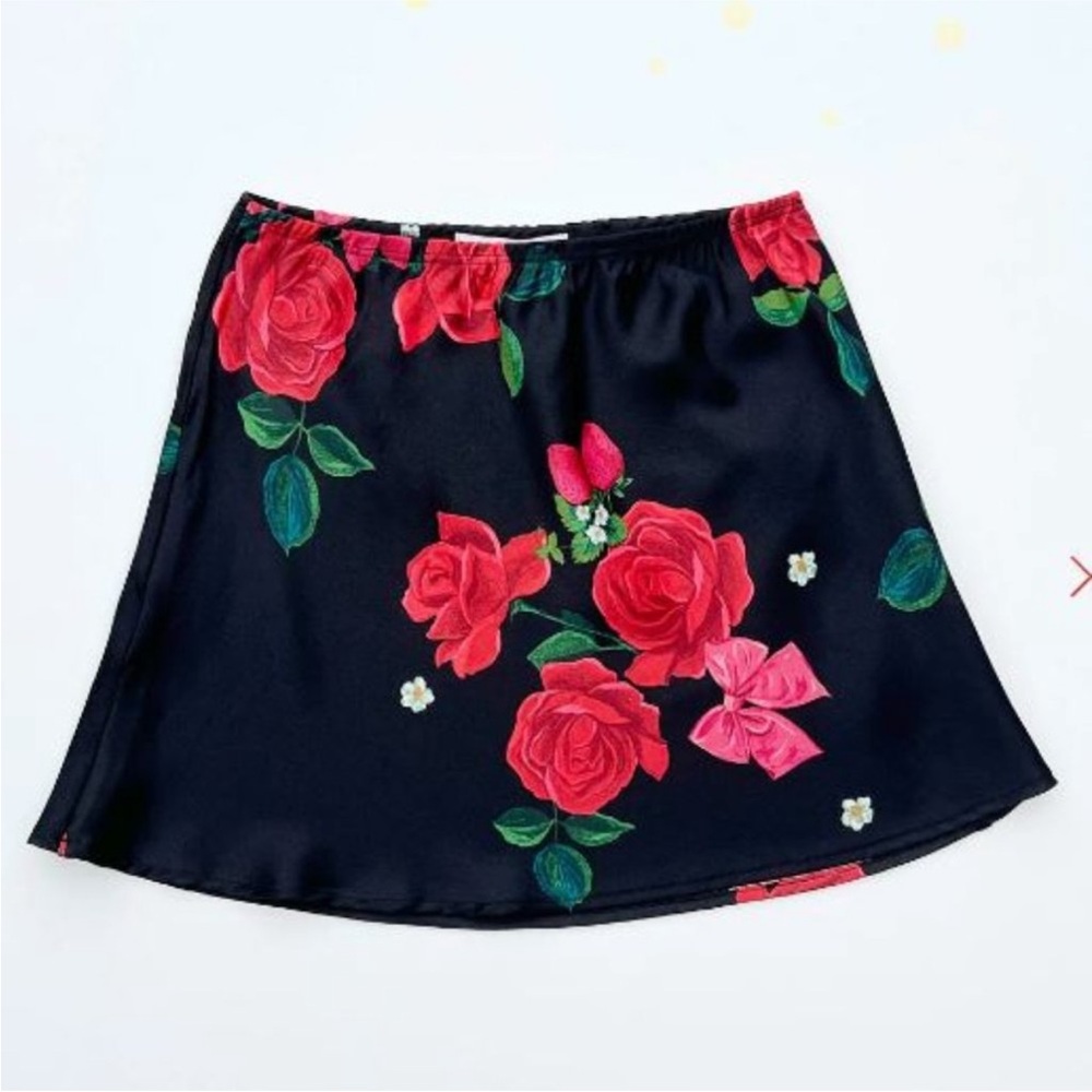 Sarah Satin Mini Skirt LISA SAYS GAH, Rose Party - M